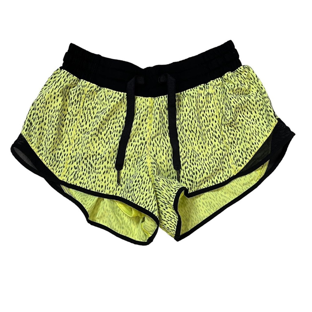 Lululemon Hotty Caliente Punto Corto Tablero Claridad Amarillo Negro/Negro
